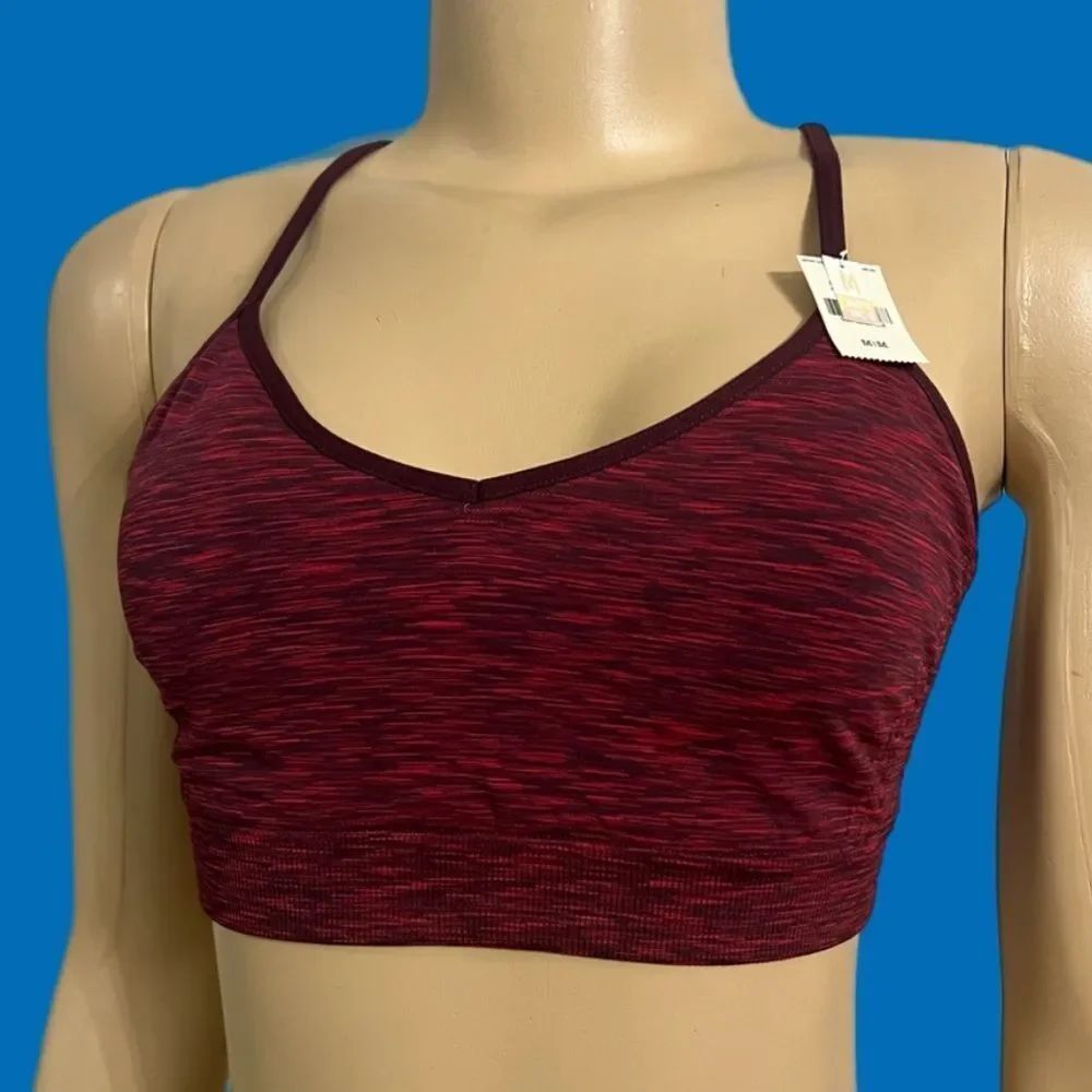 Victoria’s Secret Pink YOGA racerback unlined Bralette bra marked burgundy M